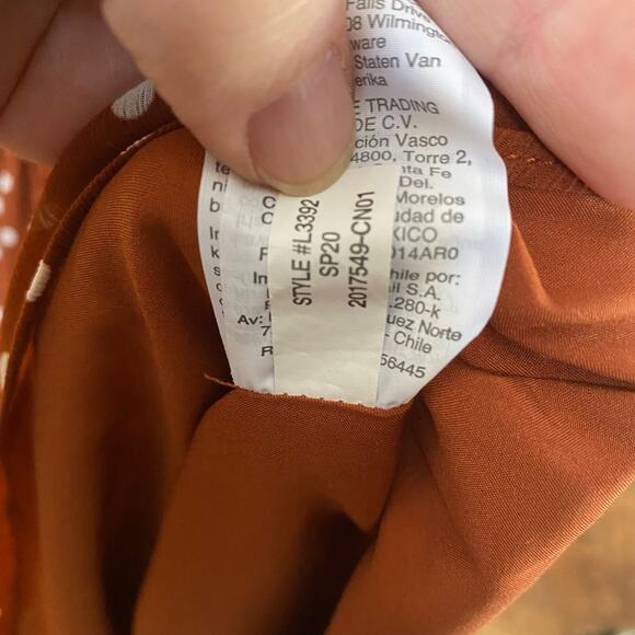 Madewell Smocked Waist Mini Dress in Inkspot Dots Orange Womens Size Medium - Picture 3 of 9